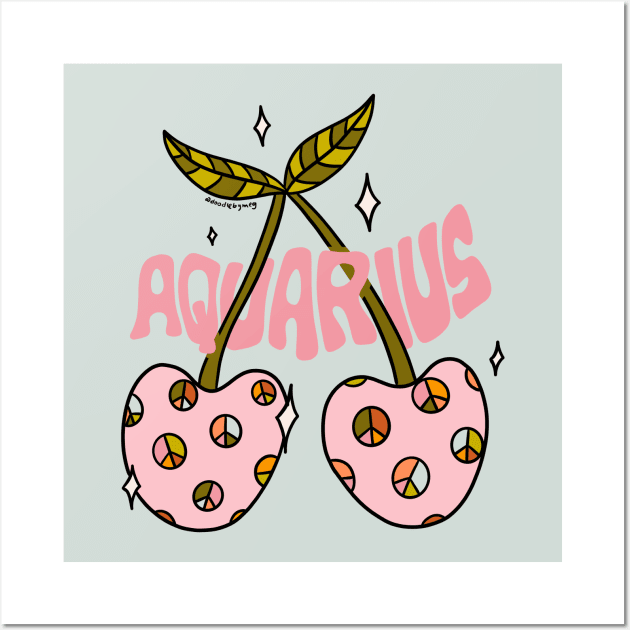 Aquarius Cherries Wall Art by Doodle by Meg